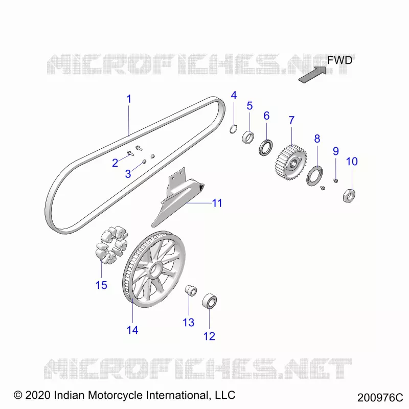 TRASMISSIONE, DRIVE SPROCKET, BELT AND GUARD
