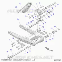 SOSPENSIONE POSTERIORE ASM., SWING ARM AND SHOCK