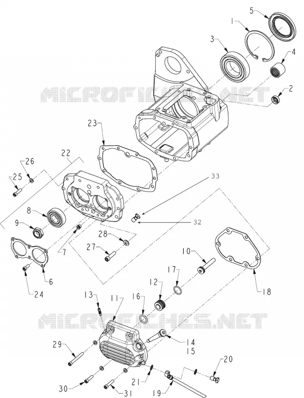 DRIVE TRAIN, TRANSMISSION BEARINGS AND COVERS - N121C/V/D ALL OPTIONS (INDIANTRANSCVR12CC)