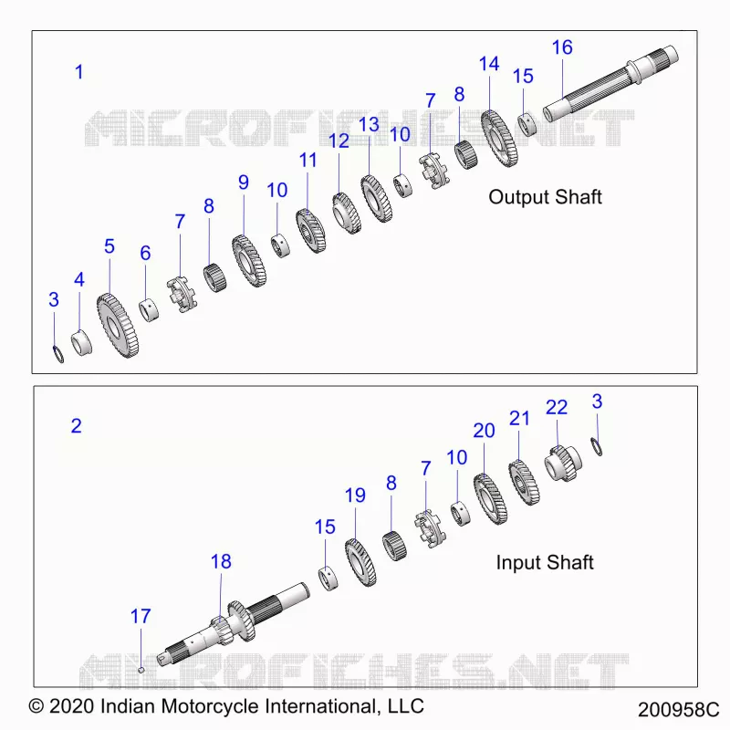 TRASMISSIONE, INPUT/OUTPUT SHAFT ASM.