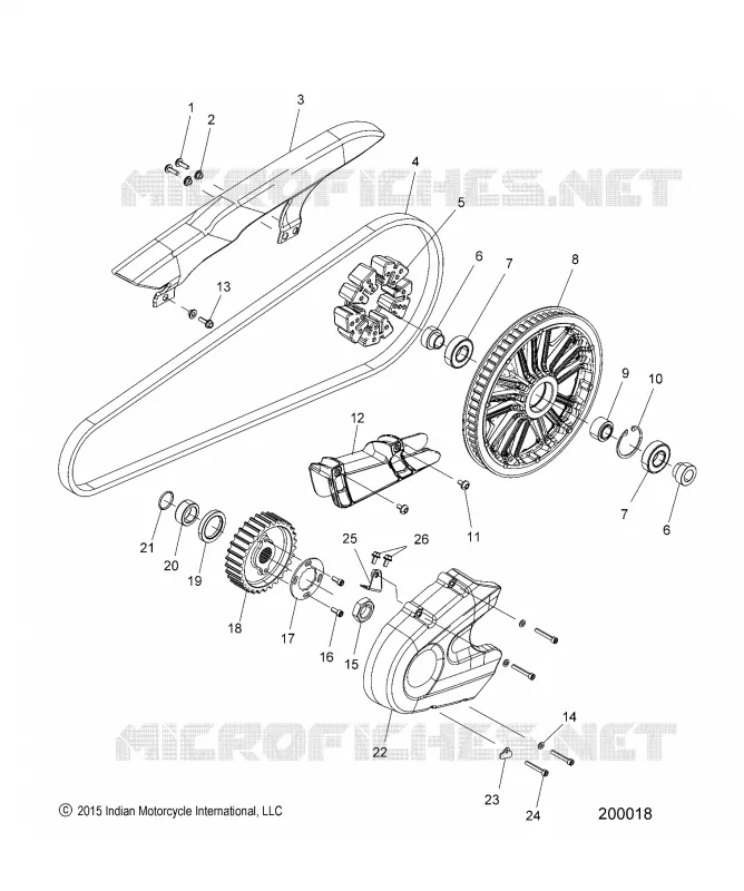 TRASMISSIONE, SPROCKETS, GUARDS AND BELT