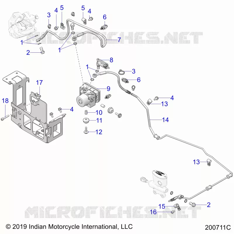 FRENOS, FRENO LINE, REAR, AND ABS MODULE ASM.