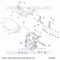 CARENATURA ASM, WINDSHIELD MOUNT