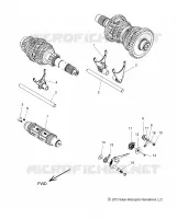 DRIVE TRAIN, SHIFT FORKS AND DRUM - N14CCC/CCV/TCA ALL OPTIONS (49INDIANSHIFTFORK14)