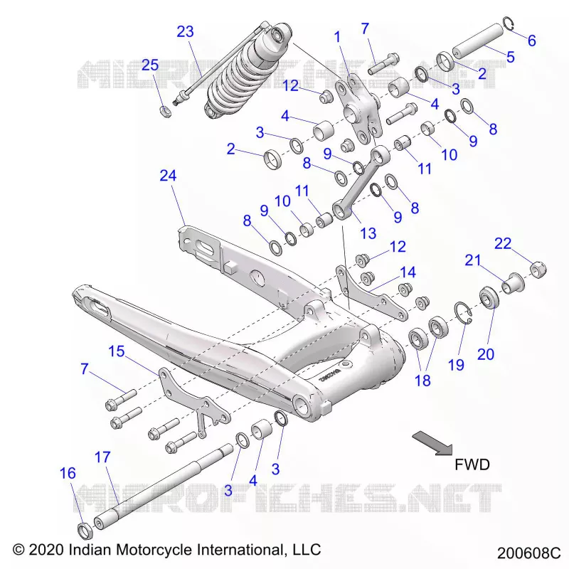 SOSPENSIONE POSTERIORE ASM., SWING ARM AND SHOCK