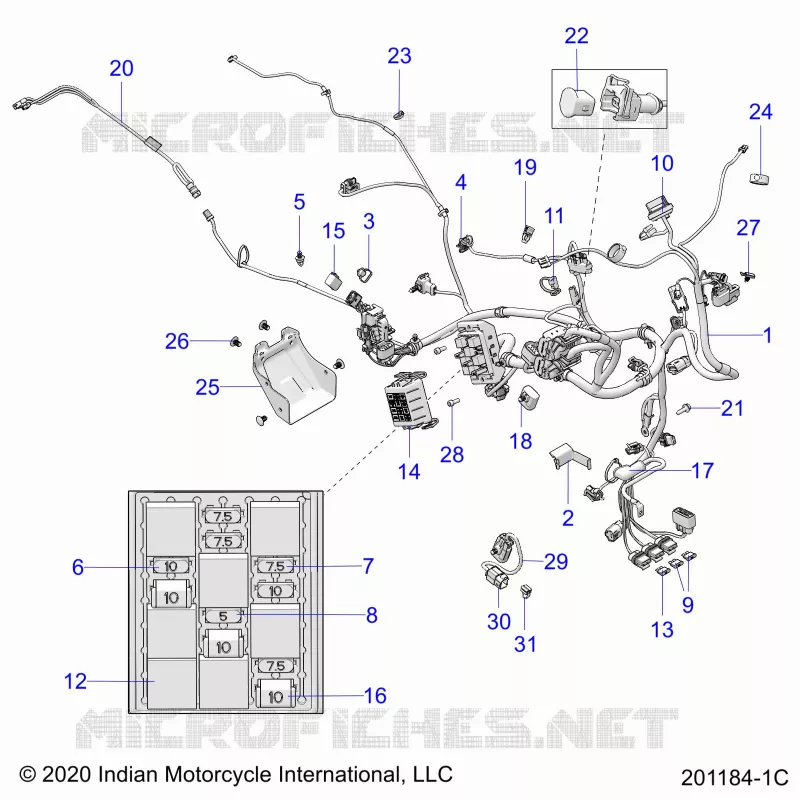 ELETTRICO, WIRE HARNESS - N22RZR25 (201184