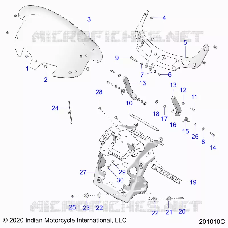CARENATURA ASM, WINDSHIELD MOUNT