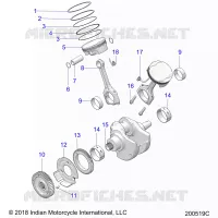 ENGINE, PISTON AND ALBERO MOTORE ASM.
