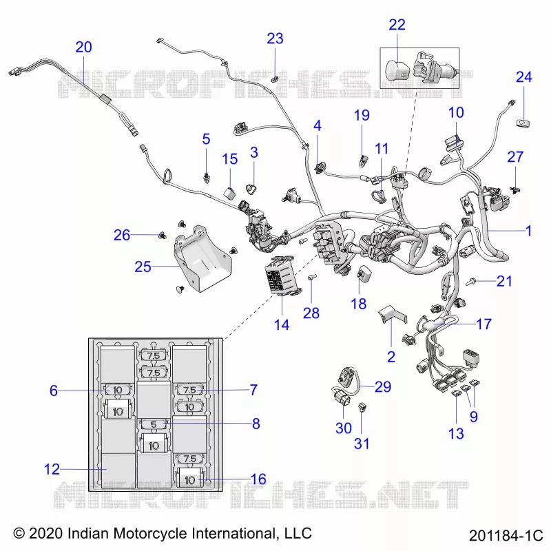 ELETTRICO, WIRE HARNESS - N22RZA22/RZS25/RTE25 (201184