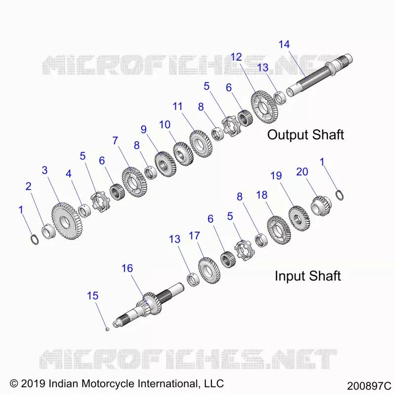 TRASMISSIONE, INPUT/OUTPUT SHAFT ASM.