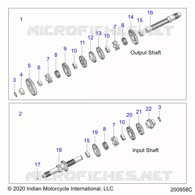 TRASMISSIONE, INPUT/OUTPUT SHAFT ASM.