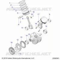 ENGINE, PISTON AND ALBERO MOTORE ASM.