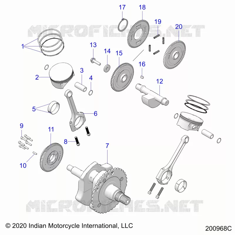 ENGINE, PISTON AND ALBERO MOTORE