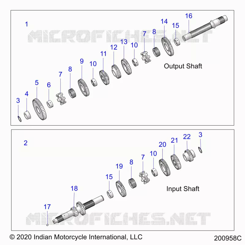 TRASMISSIONE, INPUT/OUTPUT SHAFT ASM.