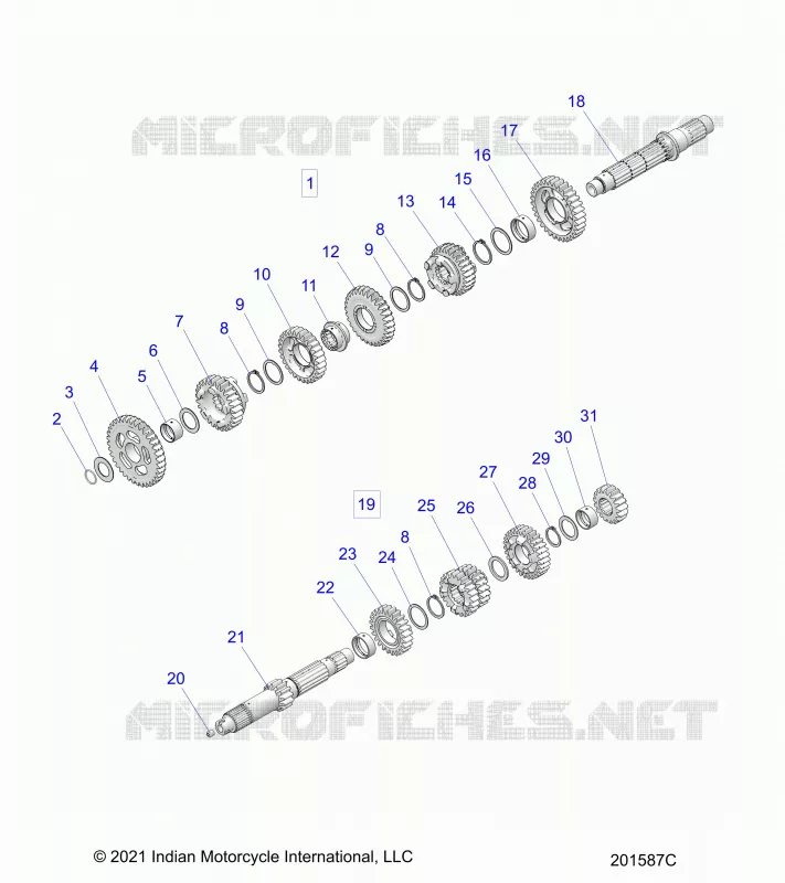 TRASMISSIONE, INPUT/OUTPUT SHAFT ASM.