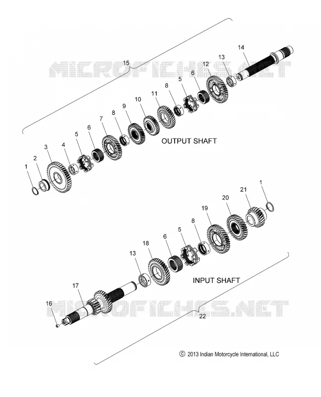TRASMISSIONE, INPUT/OUTPUT SHAFT ASM.