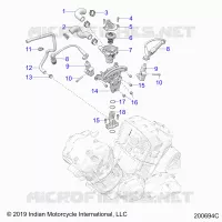 MOTORE, IGNITION, THERMOSTAT HOUSING ASM.