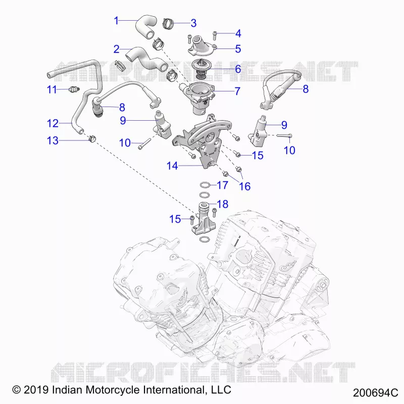 MOTORE, IGNITION, THERMOSTAT HOUSING ASM.