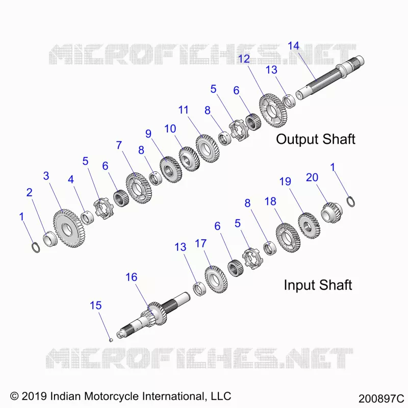 TRASMISSIONE, INPUT/OUTPUT SHAFT ASM.