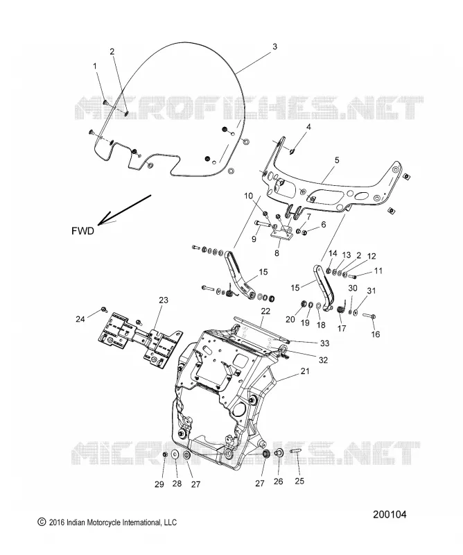 CARENATURA ASM, WINDSHIELD MOUNT