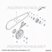 TRASMISSIONE, DRIVE SPROCKET, BELT AND GUARD
