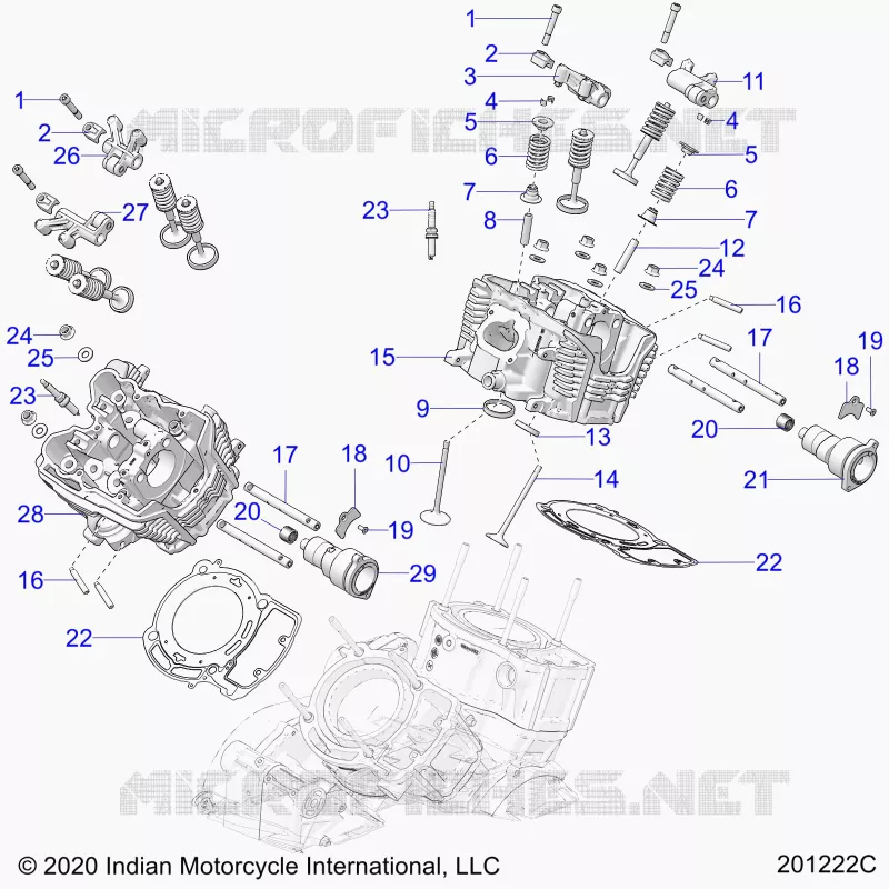 ENGINE, TESTA CILINDRO, CAMSHAFT AND VALVE ASM.