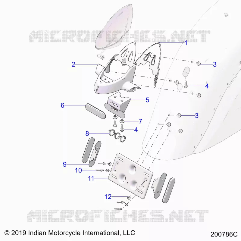 BODY, TAILLIGHT, LICENSE PLATE BRACKET