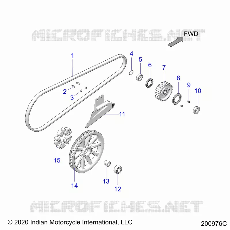 TRASMISSIONE, DRIVE SPROCKET, BELT AND GUARD