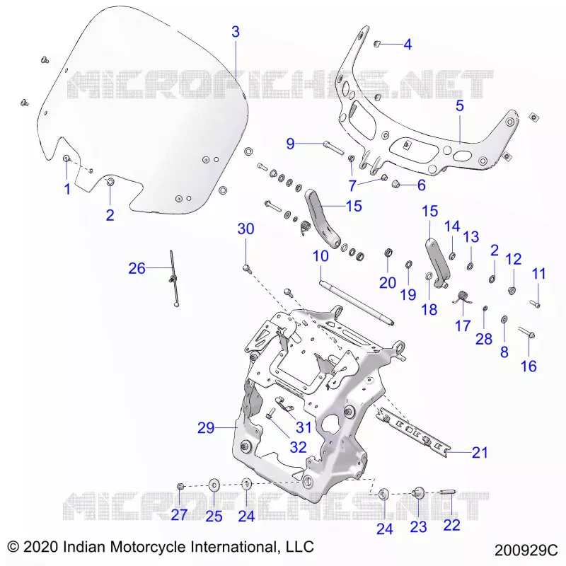 CARENATURA ASM, WINDSHIELD MOUNT
