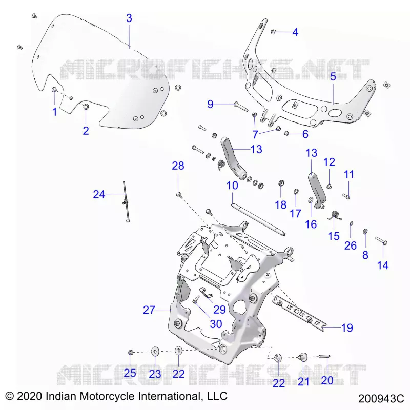 CARENATURA ASM, WINDSHIELD MOUNT