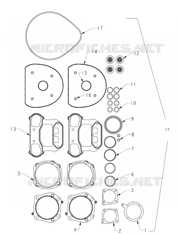 TOP ENGINE GASKET KIT - N121C/V/D ALL OPTIONS (INDIANGASTETKITENGTOP12CC)