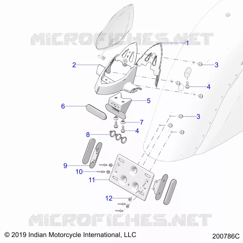 BODY, TAILLIGHT, LICENSE PLATE BRACKET