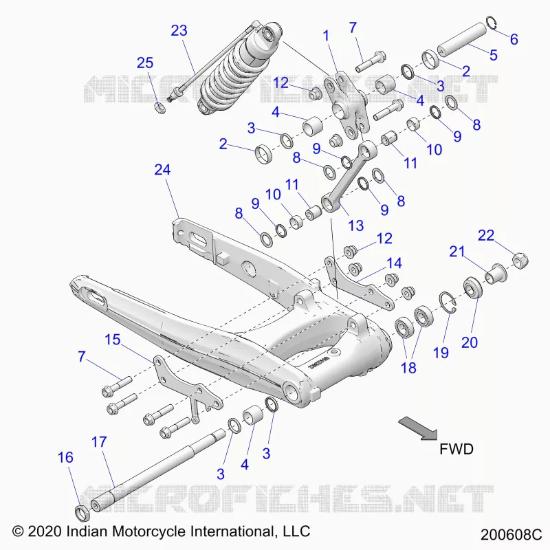 SOSPENSIONE POSTERIORE ASM., SWING ARM AND SHOCK